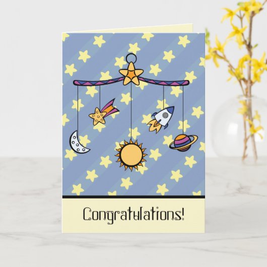 Dromen van Space Mobile Wenskaart Kaart (Gele Bloem)