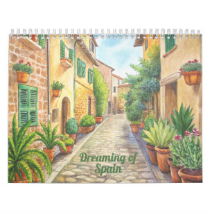 Dromen van Spanje 2025 Watercolor Reiskunst Kalender