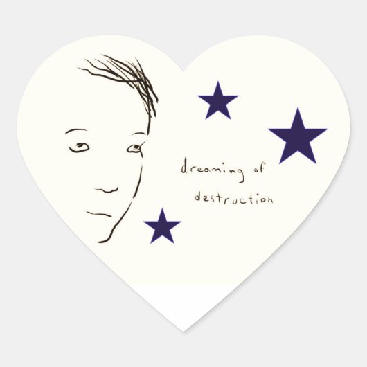 dromen van vernietiging hart sticker (Voorkant)