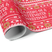 Dromen van Whitewater Christmas Red Rafters Cadeaupapier (Rol Hoek)