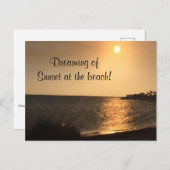 Dromen van zonsondergang bij het Beach Briefkaart (Voorkant / Achterkant)