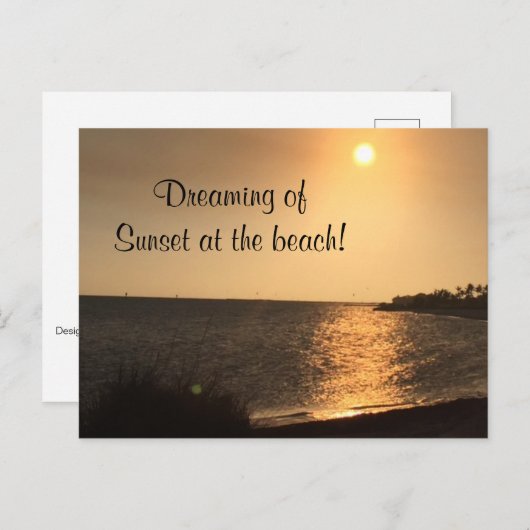 Dromen van zonsondergang bij het Beach Briefkaart (Voorkant / Achterkant)
