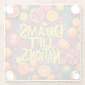 Dromen verheffen naties glazen onderzetter (Achterkant)