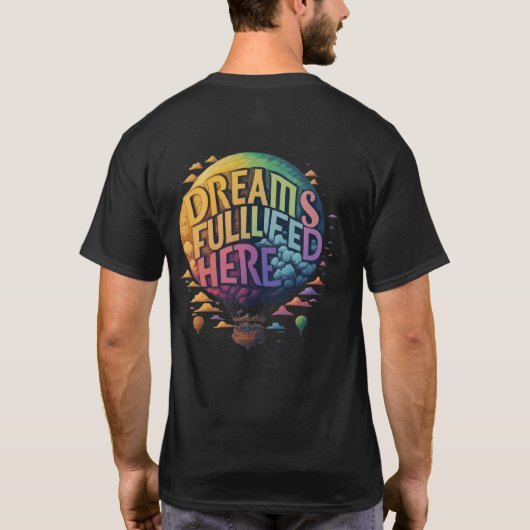 Dromen vervuld hier Design mannen T-shirt (Achterkant)