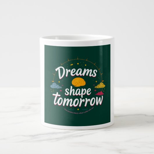Dromen vorm morgen grote koffiekop (Voorkant)