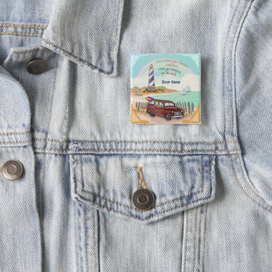 Dromen Vuurtoren Vierkante Button 5,1 Cm (In situ)