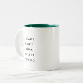 Dromen Werken Niet Modern Grappige Tweekleurige Mo Koffiemok (Voorkant links)