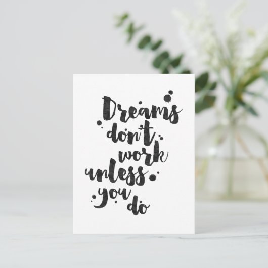 Dromen werken niet tenzij - Inspirerend Kaart (Staand voorkant)