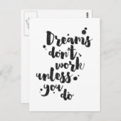 Dromen werken niet tenzij - Inspirerend Kaart (Voorkant / Achterkant)