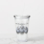dromen Wisdom van Snowy Owls Family Acryl Drinkbeker (Achterkant)