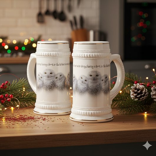 dromen Wisdom van Snowy Owls Family Bierpul