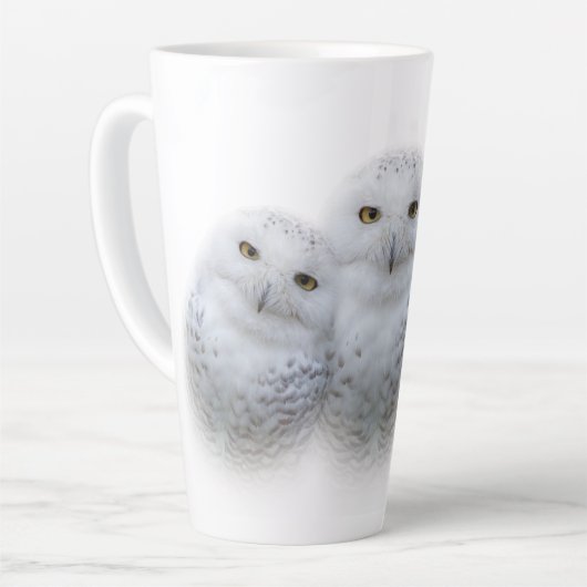 dromen Wisdom van Snowy Owls Family Latte Mok (Linkerhoek)