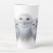 dromen Wisdom van Snowy Owls Family Latte Mok (Voorkant)