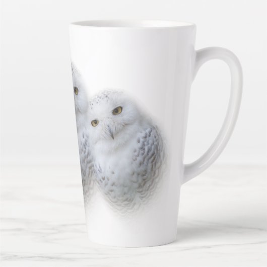 dromen Wisdom van Snowy Owls Family Latte Mok (Rechts)