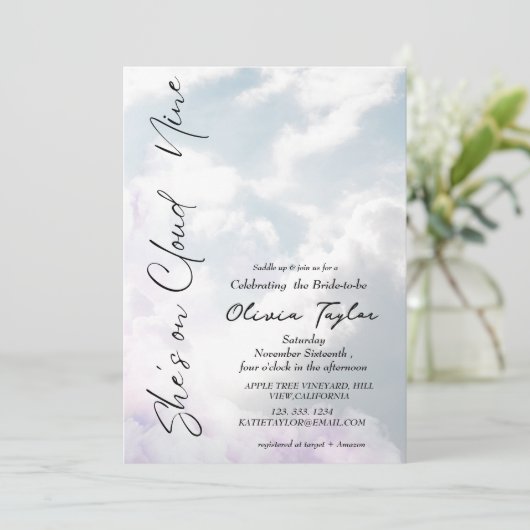 Dromen Ze is in de zevende hemel Zachte Bruids-Sho Kaart (Staand voorkant)