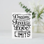 "Dromen zonder angst, liefde zonder grenzen" Feestdagenkaart (Staand voorkant)