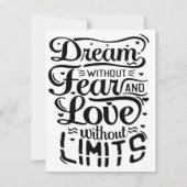 "Dromen zonder angst, liefde zonder grenzen" Feestdagenkaart (Voorkant)