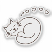 Dromend Kat Sticker (Voorkant)