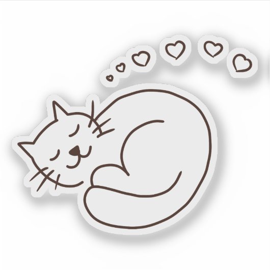 Dromend Kat Sticker (Voorkant)