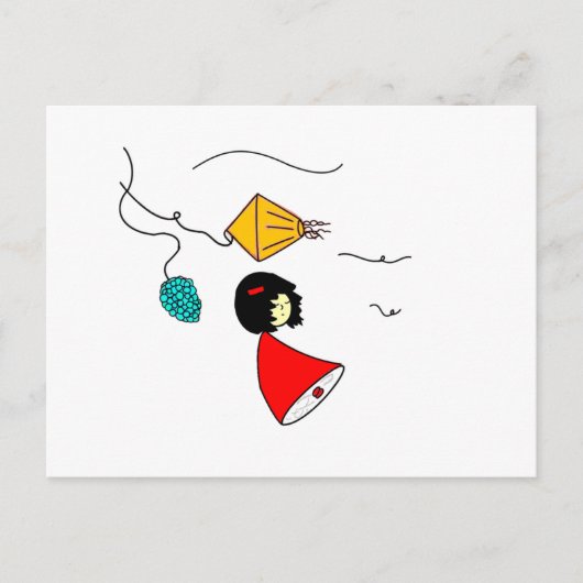 dromend meisje briefkaart (Voorkant)