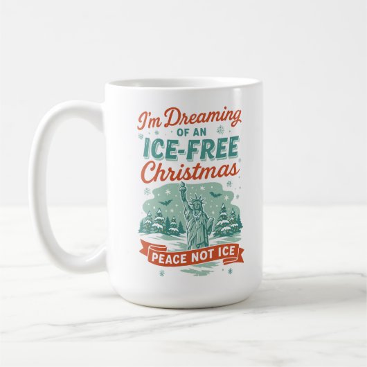 Dromend van een ijsvrije kerst koffiemok (Links)