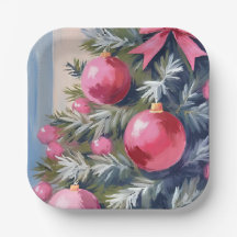 Dromend van een Roze Kerstmis | Merry Watercolor