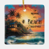 Dromend van een tropisch strand Kerstornament Keramisch Ornament (Voorkant)