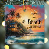 Dromend van een tropisch strand Kerstornament Keramisch Ornament