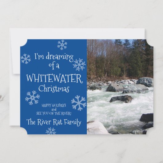 Dromend van een Whitewater Kerst Foto Kaart (Voorkant)