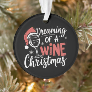 Dromend van een wijnkerstfeest Grappig drinken Ornament