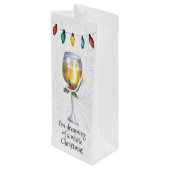 Dromend van een Witte Kerstmis Wijnliefhebber Wijn Cadeautas (Achterkant Gekanteld)