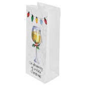 Dromend van een Witte Kerstmis Wijnliefhebber Wijn Cadeautas (Voorkant Gekanteld)