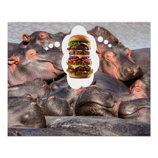 Dromend van hamburgers. perfect poster (Voorkant)