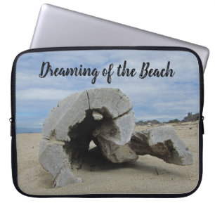 Dromend van het strand Drijfhout Foto Westkust Laptop Sleeve