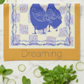 Dromende ganzen keukenhanddoek (Gevouwen)