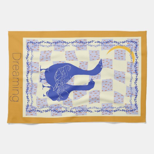 Dromende ganzen keukenhanddoek (Horizontaal)