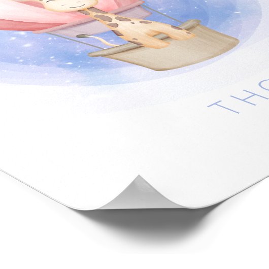 Dromende Giraffe Speelse Kinderkamer Muur Kunst Poster (Hoek)