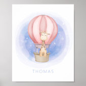 Dromende Giraffe Speelse Kinderkamer Muur Kunst Poster (Voorkant)