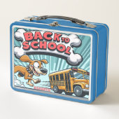Dromende hond terug naar school lunchbox (Voorkant)
