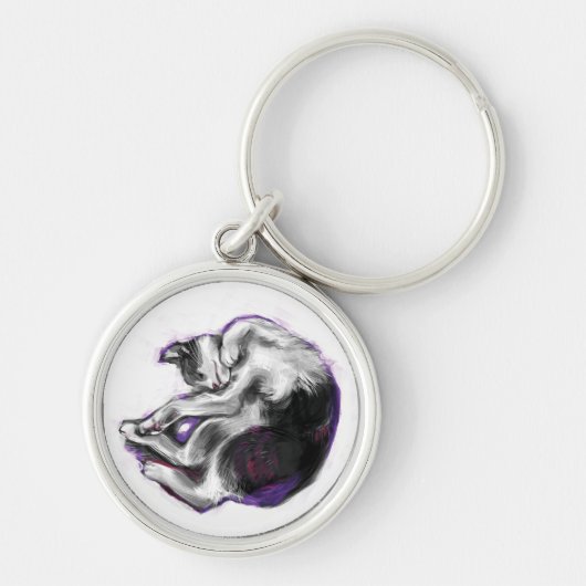 Dromende kat. sleutelhanger (Voorkant)