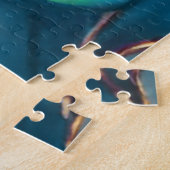 Dromende serene vrouw in blauwe kleuren legpuzzel (Zijkant)