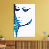 Dromende Vrouw Aquarel Kunst Canvas Print (Insitu (Woonkamer))