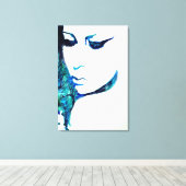 Dromende Vrouw Aquarel Kunst Canvas Print (Insitu (Houten vloer))