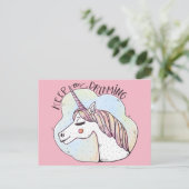 Dromende Whimsical Eenhoorn Briefkaart (Staand voorkant)