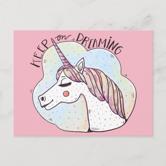 Dromende Whimsical Eenhoorn Briefkaart (Voorkant)