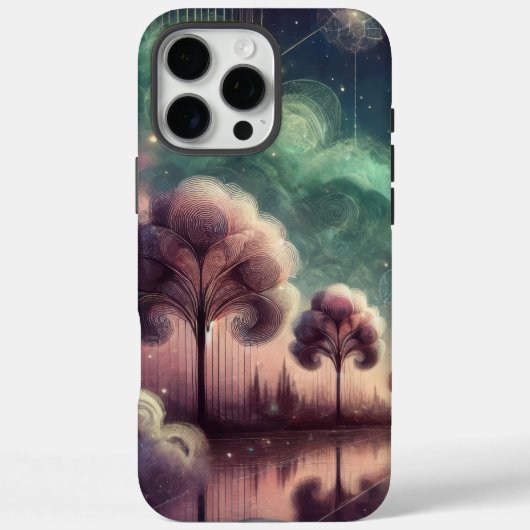 Dromenlandschap Wervelende Bomen Kosmische Reflect Case-Mate iPhone Case (Achterkant)