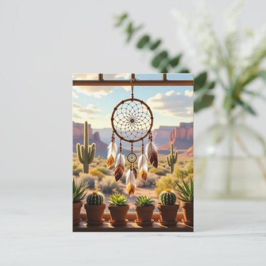 Dromenvanger, Desert Canyons, Cactussen Briefkaart (Staand voorkant)