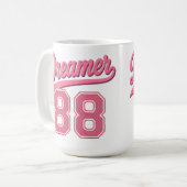 Dromer 88 Stijlvol Script Ontwerp Koffiemok (Voorkant links)