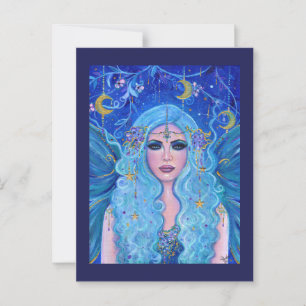 Dromer fee met gouden accenten van Renee Lavoie Briefkaart