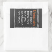 dromer rechthoekige sticker (Tas)